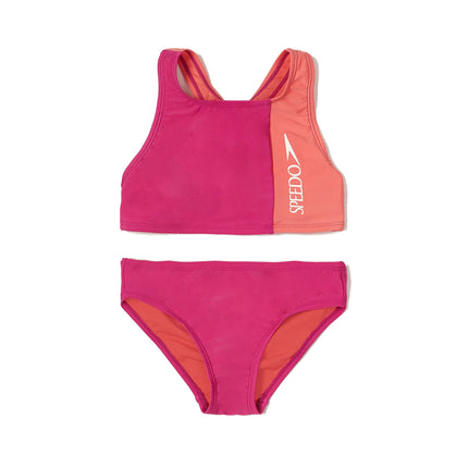 Speedo Girls' Swimsuit Two Piece Bikini Set Rose V