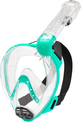 Cressi Baron Full Face Masks, Clear/Aqua Green, S/
