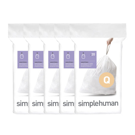 simplehuman Code Q 100 Liners, 50% Recycled Custom