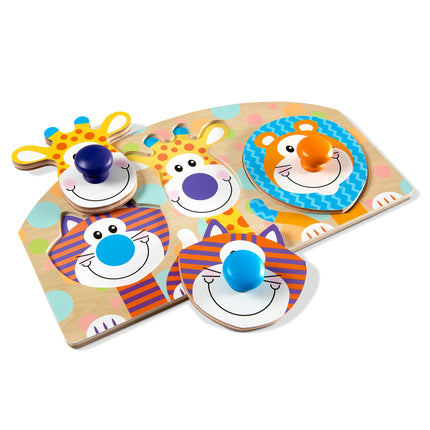 Melissa & Doug First Play Wooden Jumbo Knob Safari