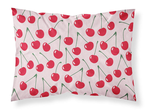 Caroline's Treasures Cherries on Pink Pillowcase,