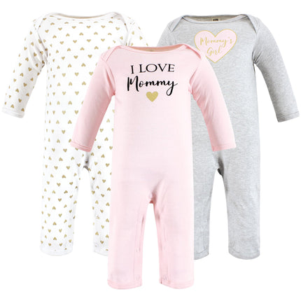 Hudson Baby Unisex Baby Cotton Coveralls, Girl Mom