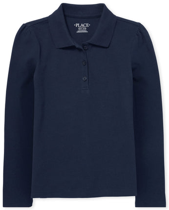 The Children's Place Girls Long Sleeve Pique Polo,