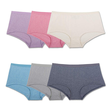 Fruit of the Loom Women's 6 Pack Boyshort Panties,