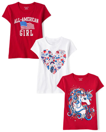The Children's Place Girls' Holidays Short Sleeve