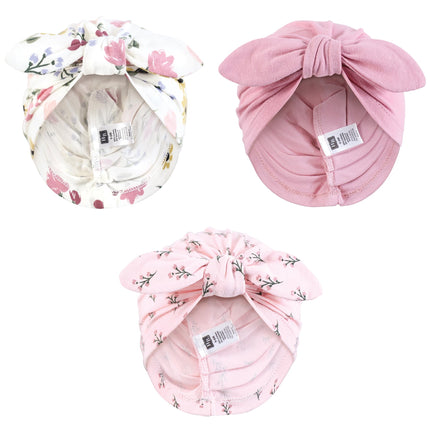 Hudson Baby Infant Girls Turban Cotton Headwraps,
