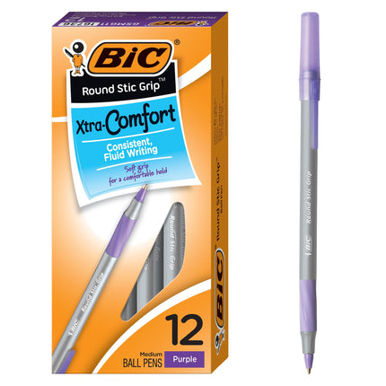 BIC Round Stic Grip Xtra Comfort Ballpoint Pen, Me
