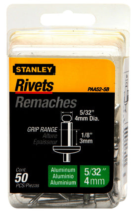 Aluminum Rivets 5Opk Stanley Tools Paa52-5B 076174