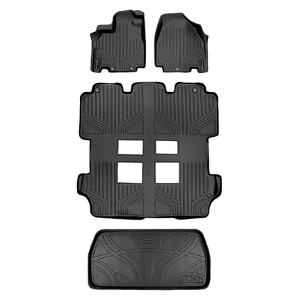 MAXLINER Floor Mats 3 Rows and Cargo Liner Set Bla