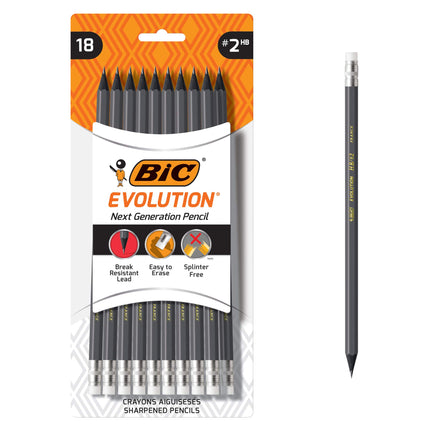 BIC Evolution Cased Pencil, #2 Lead, Gray Barrel,
