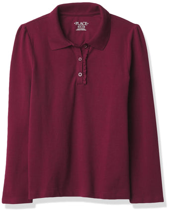 The Children's Place Girls' Long Sleeve Ruffle Piq