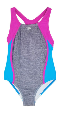 Speedo Girls Mesh Splice Thick Strap One Piece Swi