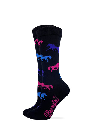Ladies Running Horse Boot Socks (Black)