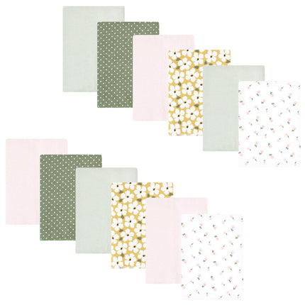Hudson Baby Unisex Baby Flannel Burp Cloth 12pk, S