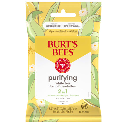 BURT'S BEES Facial Cleansing Towelettes with White