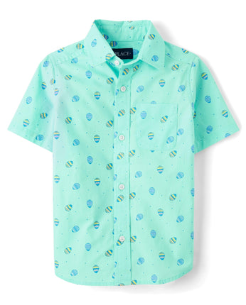 The Children's Place Boys' Short Sleeve Poplin But