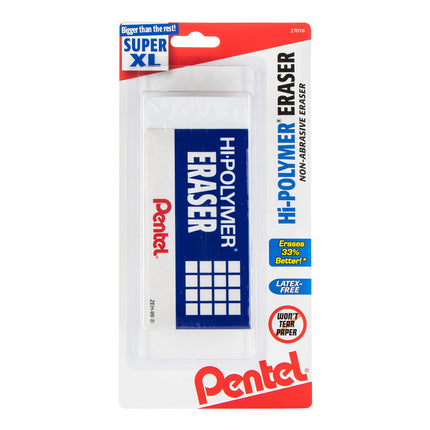 Pentel Hi-Polymer Block Eraser, Super XL White, 1-