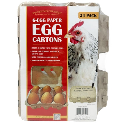 6-Egg Paper Egg Cartons - 24 Pack