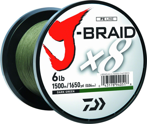 J-BRAIDX8, Filler Spool, Chartreuse, Mono Dia.= 12