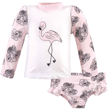 Hudson Baby Unisex Baby Swim Rashguard Set, Floral