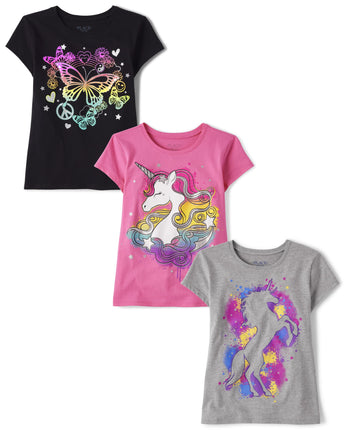 The Children's Place Girls' Short Sleeve Graphic T