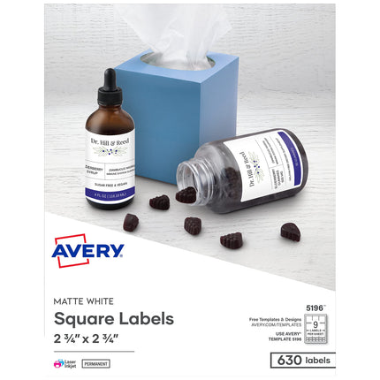 Avery Laser Diskette Labels 2 3/4" x 2 3/4" Single