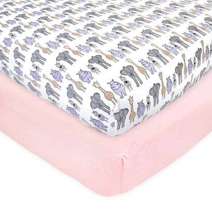 Hudson Baby Unisex Baby Cotton Fitted Crib Sheet,