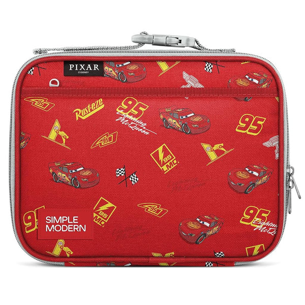 Simple Modern Disney Kids Lunch Box for School | Reusable Insulated Lunch Bag for Toddler, Girl, and Boy | Meal Containers with Exterior & Interior Pockets | Hadley Collection | Cars Lightning Speed
