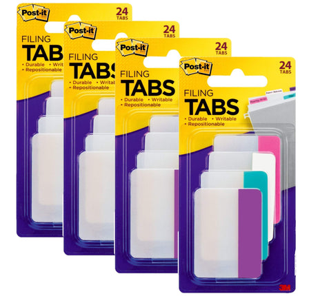 Post-it Filing Tabs, 2 x 1.5, Solid Assorted Color
