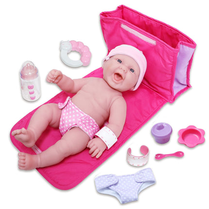 JC Toys 18332 La Newborn Baby Doll Gift Set, Pink