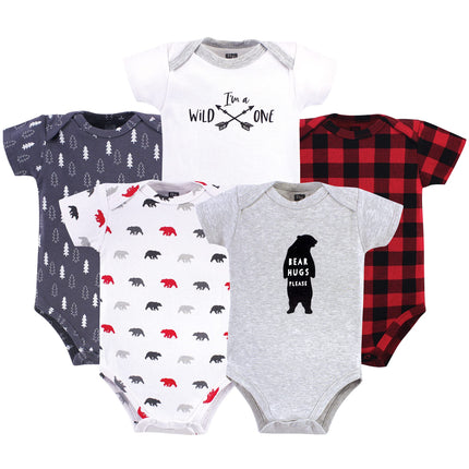 Hudson Baby Unisex Cotton Bodysuits, Baby Bear, 3-
