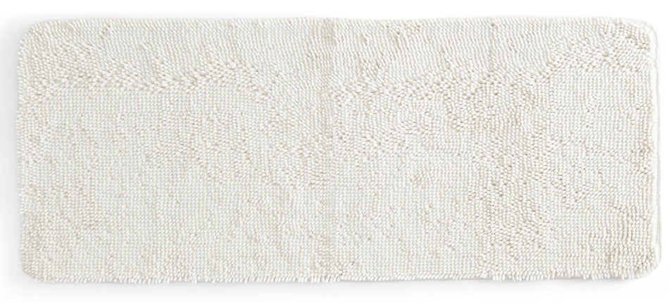 Non Slip Bath Mat, White Bathroom Rug, Large Thick