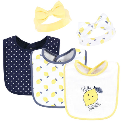 Hudson Baby Unisex Baby Cotton Bib and Headband or