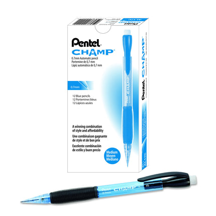 Pentel Champ Mechanical Pencil, 0.7mm, Blue Barrel