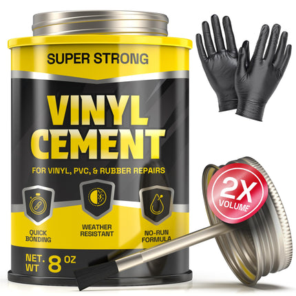 8 oz Vinyl Cement Glue - Non-Brittle, Zero Shrinka