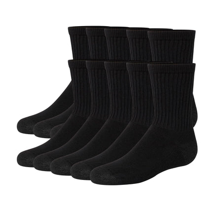 Hanes Boys' Uniform Crew, Moisture-Wicking Socks,
