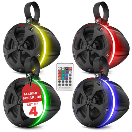 Pyle 800W Waterproof Off-Road Speakers - 4-Inch 2-