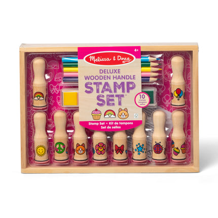 Melissa & Doug Deluxe Happy Handle Stamp Set (10 S