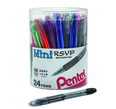 Pentel of America - 24Pk RSVP Mini Ballpoint Pens