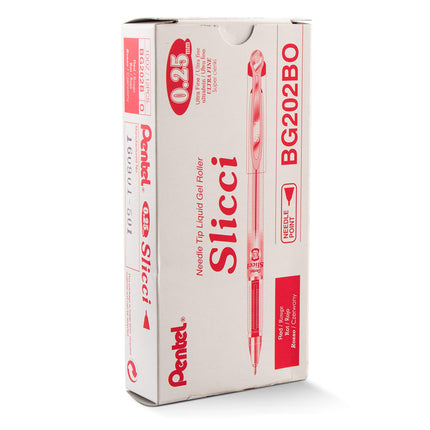 Pentel Arts Slicci 0.25 mm Extra Fine Gel Pen, Red