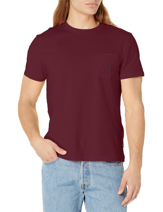 Nautica Men's Solid Crew Neck Short-Sleeve Pocket