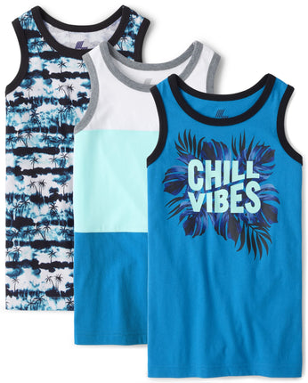 The Children's Place Big Boys' Tank Top, Tropicals