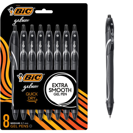 BiC Gel-ocity Quick Dry Retractable Gel Pen, Mediu