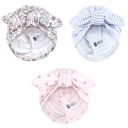 Hudson Baby Infant Girls Turban Cotton Headwraps,