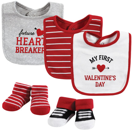 Hudson Baby Unisex Baby Cotton Bib and Sock Set, V