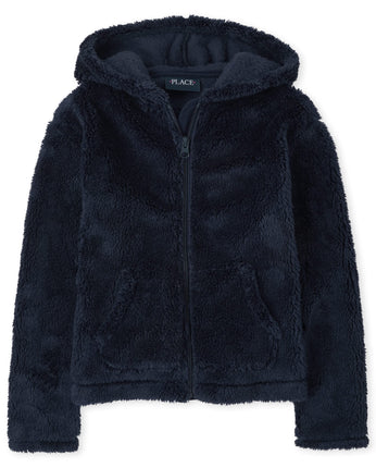 The Children's Place Girls' Long Sleeve Sherpa Zip