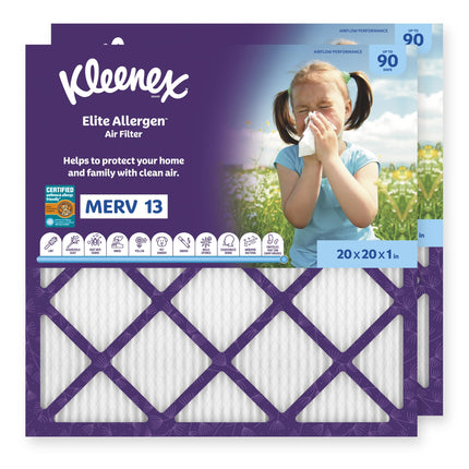 Kleenex Elite Allergen Air Filter 20x20x1 Inches -