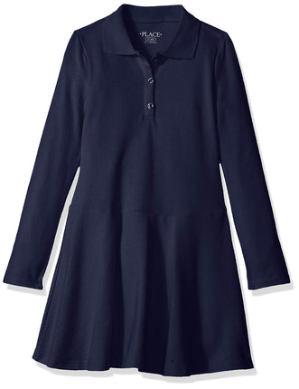 The Children's Place Girls' Long Sleeve Polo Dress