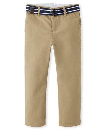 Gymboree Boys' and Toddler Belted Chino Pants, Tan