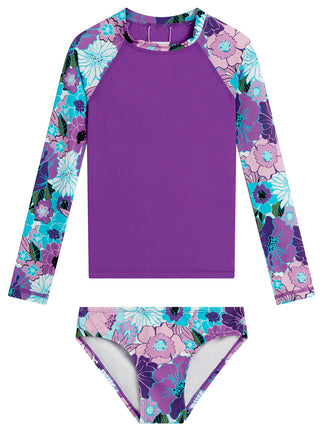 Kanu Surf Girls' Long Sleeve Rashguard UPF 50+ Two